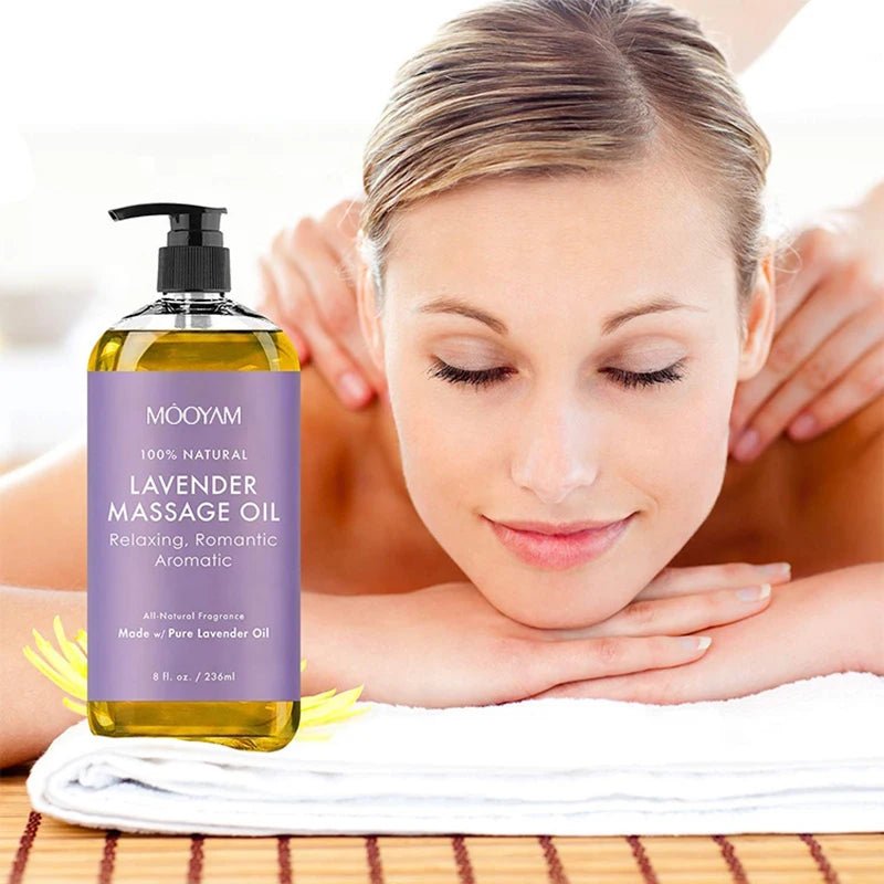 100% Pure Natural Organic Lavender Relaxing Anti Cellulite Body Massage Oil - Jey Boutique LLC