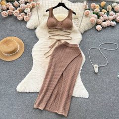 Knitted Bandage Two Piece Set - Jey Boutique LLC
