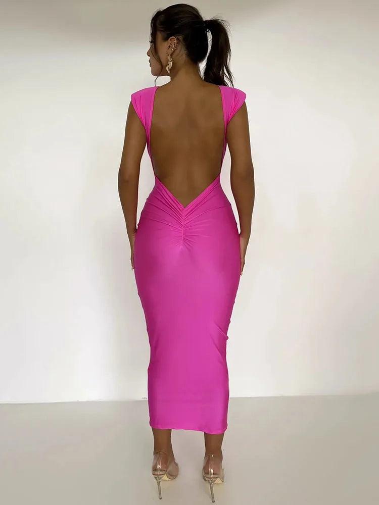 Backless Maxi Dress - Jey Boutique LLC