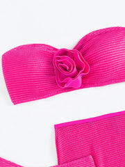 Bandeau 3D Floral Bikini Set - Jey Boutique LLC