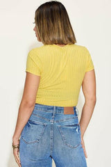 Basic Bae Full Size Ribbed Round Neck Short Sleeve T-Shirt - Jey Boutique LLC