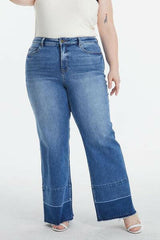 BAYEAS Full Size High Waist Cat's Whisker Wide Leg Jeans - Jey Boutique LLC