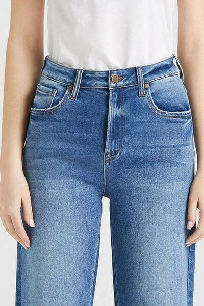 BAYEAS Full Size High Waist Cat's Whisker Wide Leg Jeans - Jey Boutique LLC