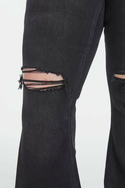 BAYEAS Full Size High Waist Distressed Raw Hem Flare Jeans - Jey Boutique LLC