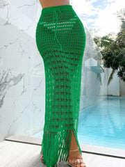 Bikini Knitted Cover Up Boho Crocheted Longa length Skirt - Jey Boutique LLC