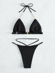 Chain Tied Two-Piece Bikini Set - Jey Boutique LLC