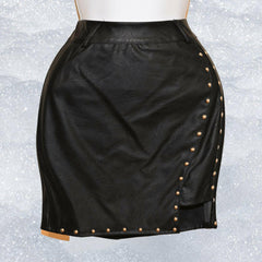Chloe studded leather skirt.
