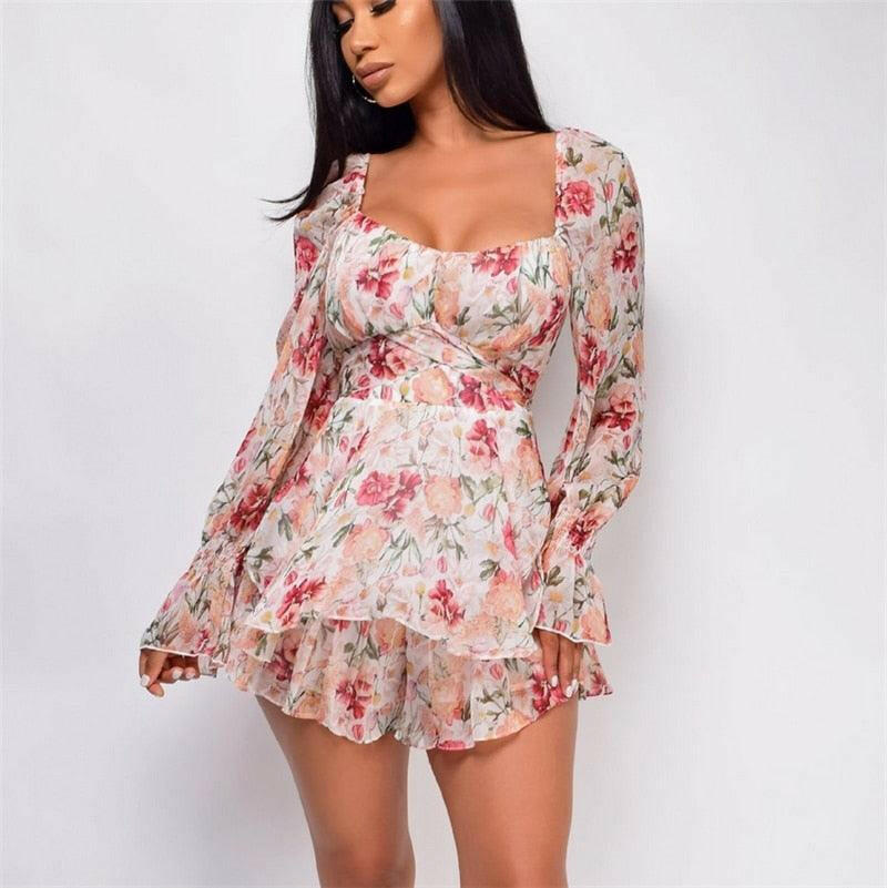 Collar Backless Jumpsuit Long Sleeve Playsuit.