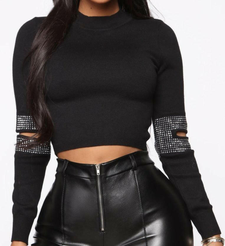 Cropped sweater.