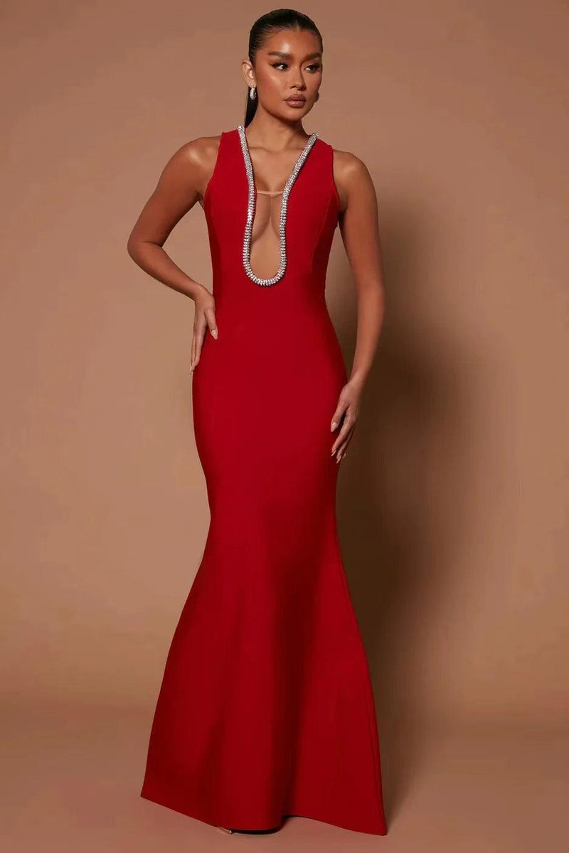 Diamond Bandage Long Dress - Jey Boutique LLC