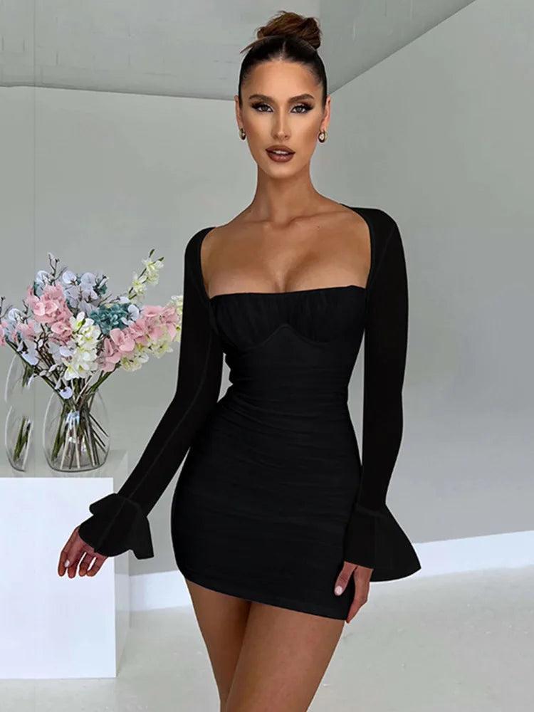 Elegant Backless Mini Dress - Jey Boutique LLC