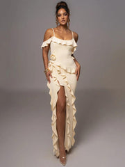 Elegant Ruffle Maxi Dress - Jey Boutique LLC