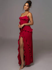 Elegant Ruffle Maxi Dress - Jey Boutique LLC