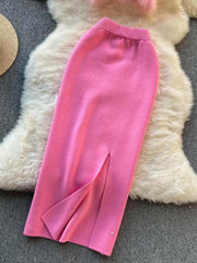 Feather Short Suspenders Loose High Elastic Waist Split Two-Piece Set - Jey Boutique LLC