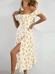 Floral Ruched Maxi Dress - Jey Boutique LLC
