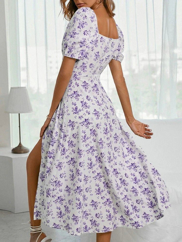 Floral Ruched Maxi Dress - Jey Boutique LLC