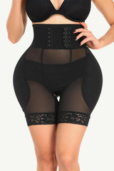 Full Size Breathable Lace Trim Shaping Shorts.