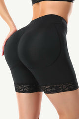 Full Size Lace Trim Lifting Pull-On Shaping Shorts.