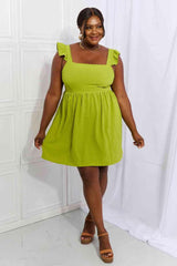Full Size Line Ruffle Sleeve Dress - Jey Boutique LLC