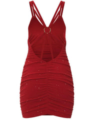 Glitter Double Spaghetti Straps Mini Dress - Jey Boutique LLC