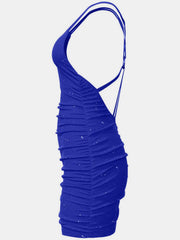 Glitter Double Spaghetti Straps Mini Dress - Jey Boutique LLC