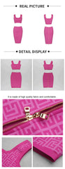 Jacquard Two Pieces Set Crop Top & Mini Skirt Set - Jey Boutique LLC