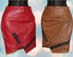 Lara zip detail leather skirt - Jey Boutique LLC