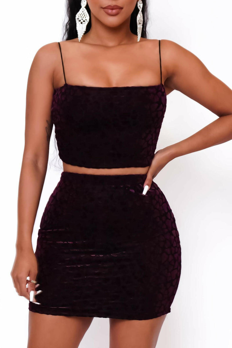 Maroon Two Piece Set - Jey Boutique LLC