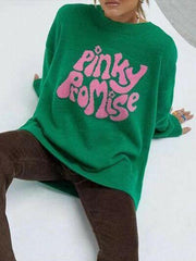 PINKY PROMISE Round Neck Sweater - Jey Boutique LLC