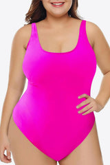 Plus Size Scoop Neck Sleeveless One-Piece Swimsuit - Jey Boutique LLC