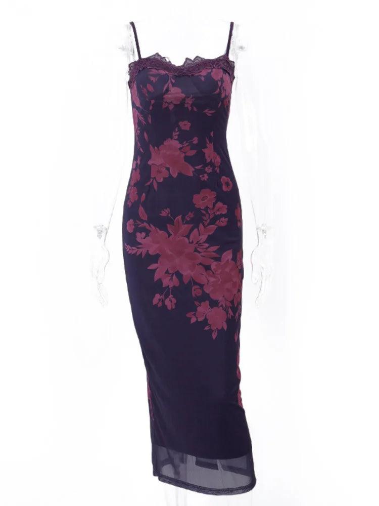Print Long Fishtail Dress - Jey Boutique LLC