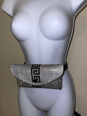 Rhinestone clutch belt bag - Jey Boutique LLC