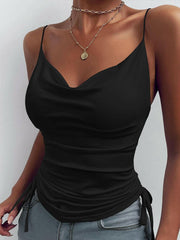 Ruched Tied Sweetheart Neck Cami - Jey Boutique LLC